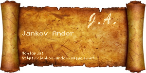 Jankov Andor névjegykártya