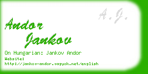 andor jankov business card